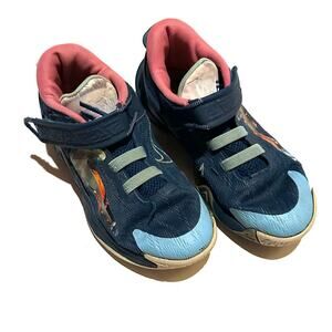 Nike Blue Multicolor High Top Basketball Shoes Girls Youth Size 2